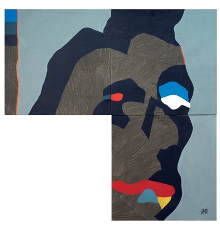 Fabio De Poli Genova 1947 Boccalunga Olio su tela, trittico, cm. 100x100 (tre...