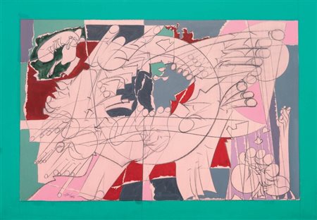 Renato Volpini Urbino 1934 Costruzione dell'Eros, 1964 Tecnica mista su...