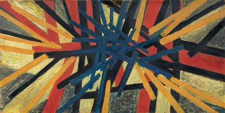 Mario Nuti Firenze 1923 - 1996 Convergenze, 1954 Olio su faesite, cm....