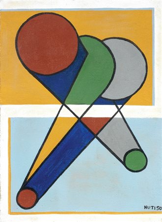 Mario Nuti Firenze 1923 - 1996 Astratto, 1950 Olio su tela, cm. 76,7x56 Firma...