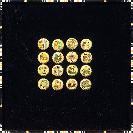 Margaret Majo Murewa 1956 Blu Harare, 2008 Tappi di soda e acrilico su...