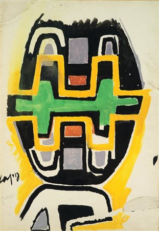 Giuseppe Capogrossi Roma 1900 - 1972 Superficie G. 75, 1958 Tempera su carta...