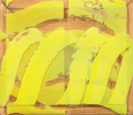 Carla Accardi Trapani 1924 Giallo, 1969 Vernice su sicofoil, cm. 13x15 Firma,...