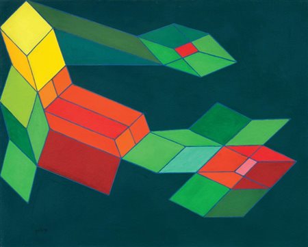 Achille Perilli Roma 1927 La presa verginale, 1990 Tecnica mista su tela, cm....