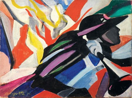 Salvatore Scarpitta New York 1919 - 2007 Bersagliere alla breccia, 1951 Olio...