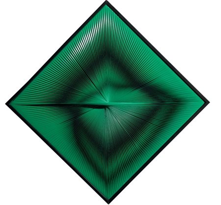 Toni Costa Padova 1935 Dinamica visuale, 1967 PVC verde su tavola, cm. 42x42...