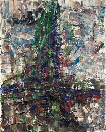 Jean Paul Riopelle Montreal 1923 - 2002 La chute du mersier Olio su tela, cm....