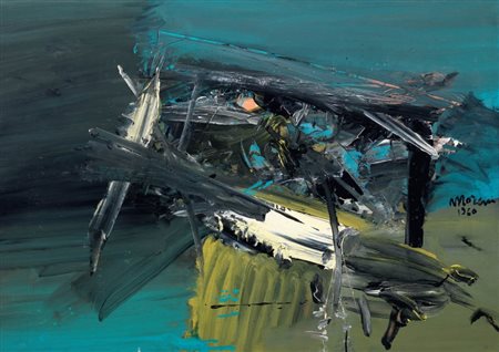 Mattia Moreni Pavia 1920 - Ravenna 1999 Piccola immagine in pericolo, 1960...