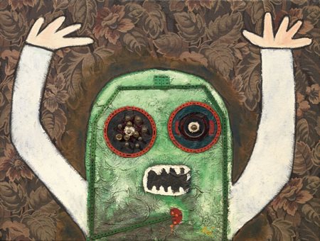 Enrico Baj Milano 1924 - Vergiate (Va) 2003 Personnage, 1963 Olio, collage,...