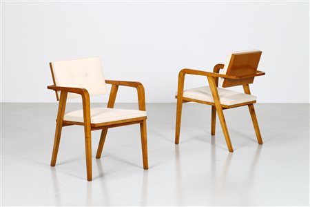 FRANCO ALBINI Coppia di poltroncine.