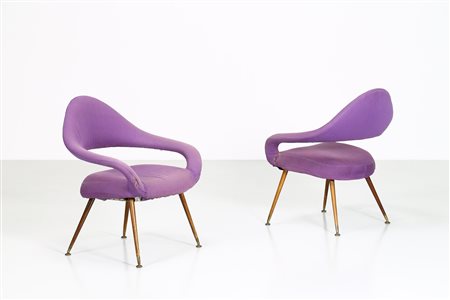 GASTONE RINALDI Coppia di poltrone.