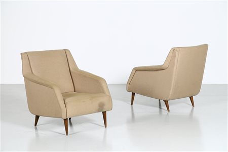 CARLO DE CARLI Coppia di poltrone.