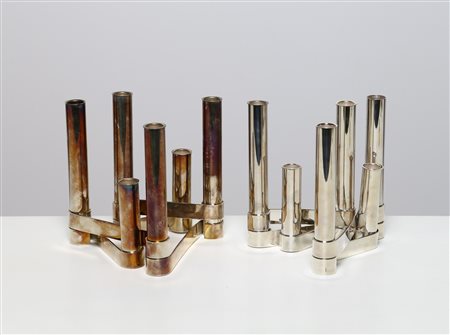 LINO SABATTINI Coppia di candelieri.