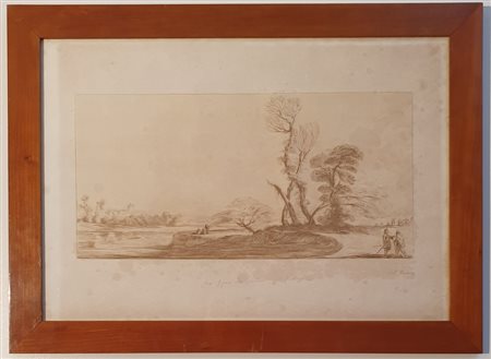 James Basire DUE FIGURE CHE PARLANO IN PAESAGGIO