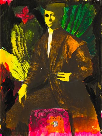ANTONIO FOMEZ (1937) - Dal ritratto di giovane (Rosso + Arcimboldo), 1983