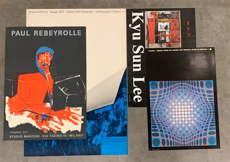 AUTORI VARI - Lotto unico di 4  manifesti (Monory, Vasarely, Rebeyrolle, Suu Lee)
