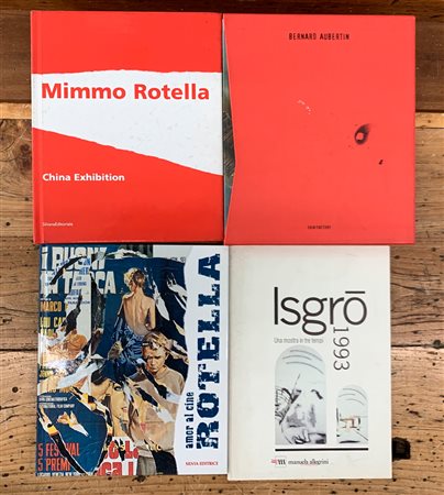 AUTORI VARI - Lotto unico di 4 cataloghi (Rotella, Isgrò e Aubertin)