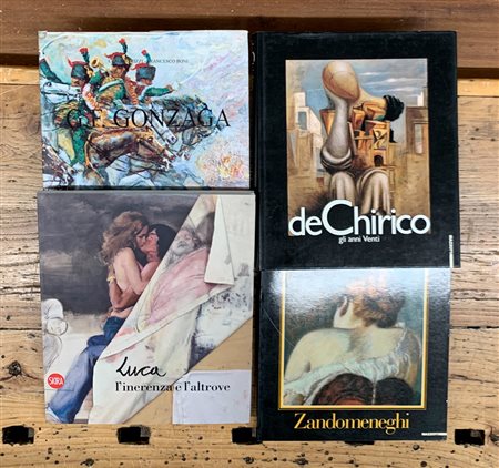 MONOGRAFIE DI ARTISTI ITALIANI - Lotto unico di 4 volumi (Gonzaga, De Chirico, Zandomeneghi e Luca)