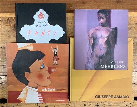 MONOGRAFIE DI ARTISTI ITALIANI CONTEMPORANEI - lotto unico di 4 cataloghi (Spoldi, Galliani, Amadio e Mehrkens)