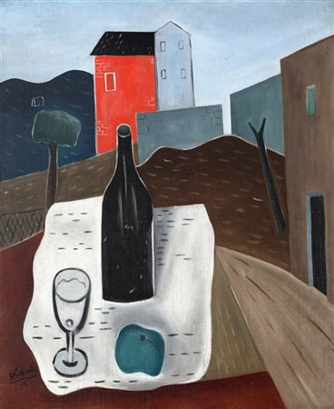 Atanasio Soldati "Natura morta con paesaggio" 1931 - 1932
olio su tela
cm 61,5x5