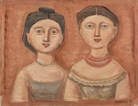 Massimo Campigli "Figure di donne" 1954
olio su tela
cm 50x65
Firmato e datato 5
