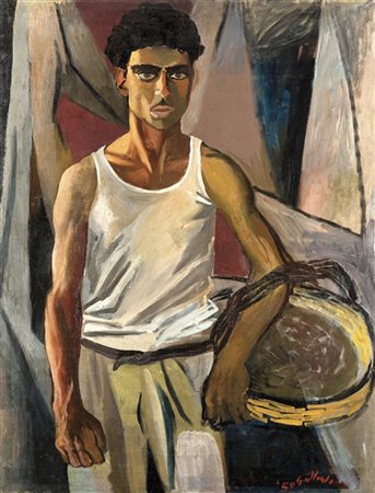 Renato Guttuso "Pescatore siciliano" 1950
olio su tela
cm 115x89
Firmato e datat