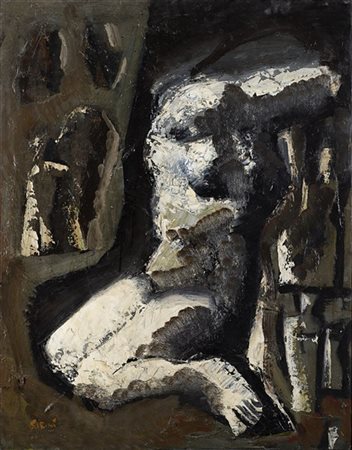 Mario Sironi "Composizione con nudo femminile" 1958 circa
olio su tela
cm 90x70
