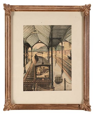 Max Ernst "L'Orient Express" Illustrazione originale per "Lieux communs. 