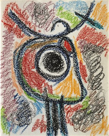 Joan Mirò "Personnage et oiseau" 
pastelli a cera su carta
cm 25x20

Provenienza
