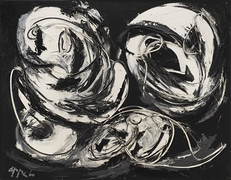 Karel Appel "Noir et Blanc" 1958
olio su tela
cm 114,5x146
Firmato in basso a si
