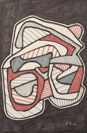 Jean Dubuffet "Les lunettes" 1966
pennarello su carta
cm 25x16,5
Siglato e datat