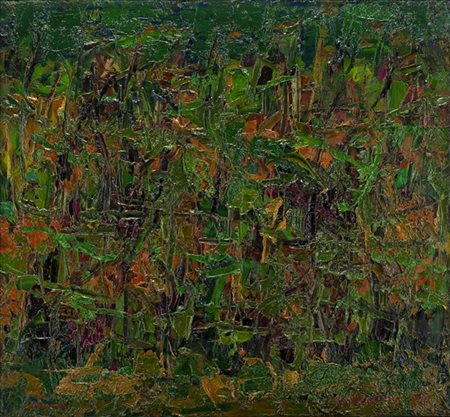 Ennio Morlotti "Paesaggio in Brianza (Imbersago)" 1958
olio su tela
cm 74x80
Fir