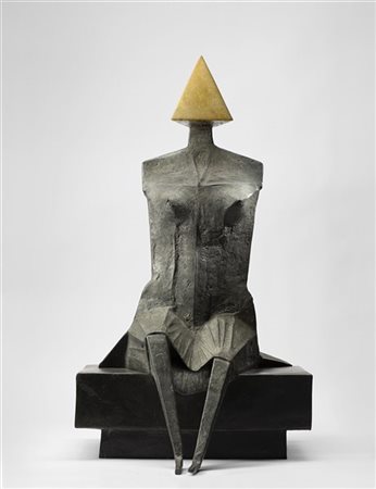 Lynn Chadwick "Second Girl Sitting on Bench" 1988
bronzo parzialmente lucidato
c