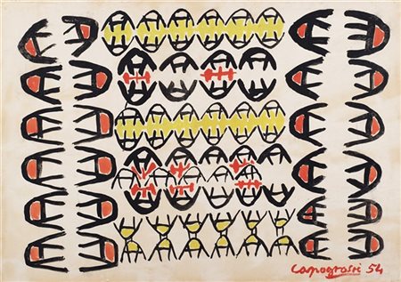 Giuseppe Capogrossi "Superficie XXX" 1954
tempera su carta su cartone
cm 35,3x50