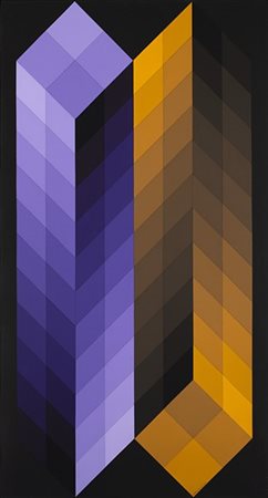 Victor Vasarely "TRIDIM FF" 1968
acrilico su tela applicata su tavola
cm 118x64