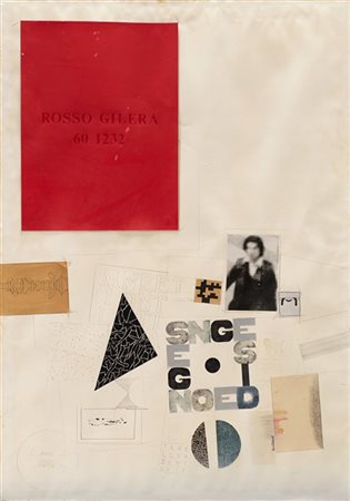 Alighiero Boetti "Segno e disegno - Rosso Gilera" 1989 circa
tecnica mista e col