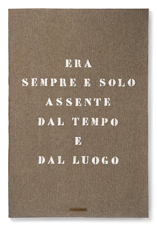 Vincenzo Agnetti "Ritratto di viandante" 1970
feltro inciso a fuoco e dipinto co