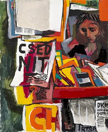 Renato Guttuso "Edicola" 1965
acrilico su tela
cm 73x60,5
Firmato in basso a sin