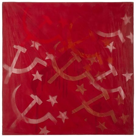 Franco Angeli "I° Maggio" 1963-65
olio e tecnica mista su tela con velatino
cm 1