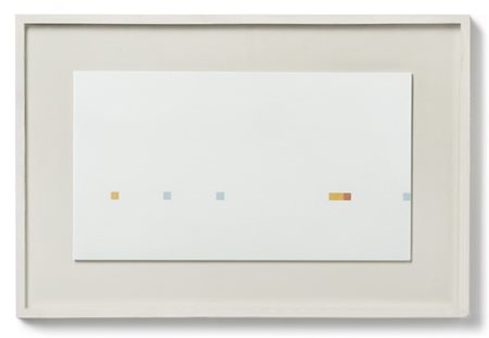 Antonio Calderara "Misura di rosso - giallo - azzurro" 1966
olio su tavola
cm 30