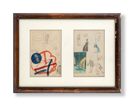 Bruno Munari Lotto di due acquarelli