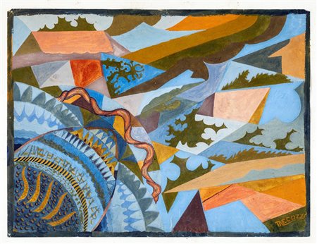 Oscar Mecozzi Composizione futurista