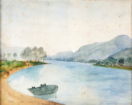 Umberto Lilloni Paesaggio lacustre