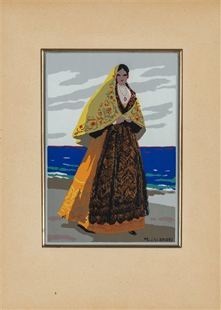 Mario Calandri Figura nel paesaggio