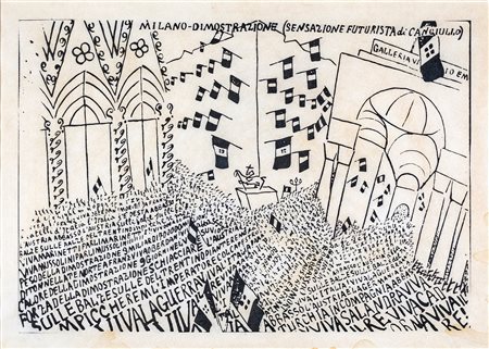 Francesco Cangiullo Milano - Dimostrazione (Sensazione Futurista)