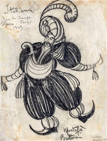 Virgilio Marchi Bozzetto di scena per Mustafà da L'Italiana in Algeri di Rossini