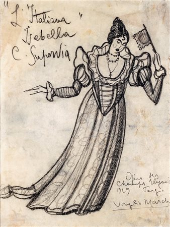 Virgilio Marchi Bozzetto di scena per Isabella da L'Italiana in Algeri di Rossini