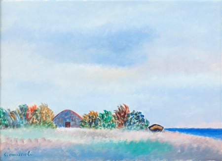 Giovanni Omiccioli Capanna e barca a Passoscuro