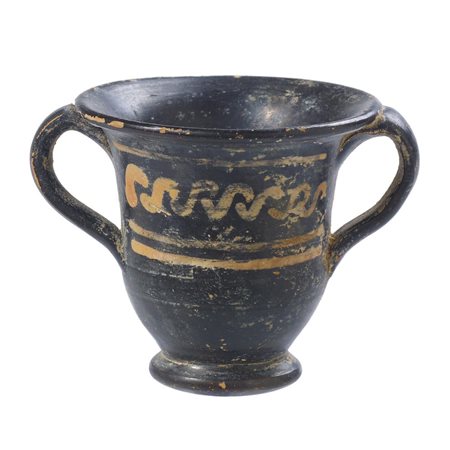 KANTHAROS MINIATURISTICO DATAZIONE: IV sec. a.C. MATERIA E TECNICA: argilla...