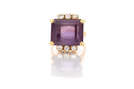 ANELLO AMETISTA E BRILLANTI